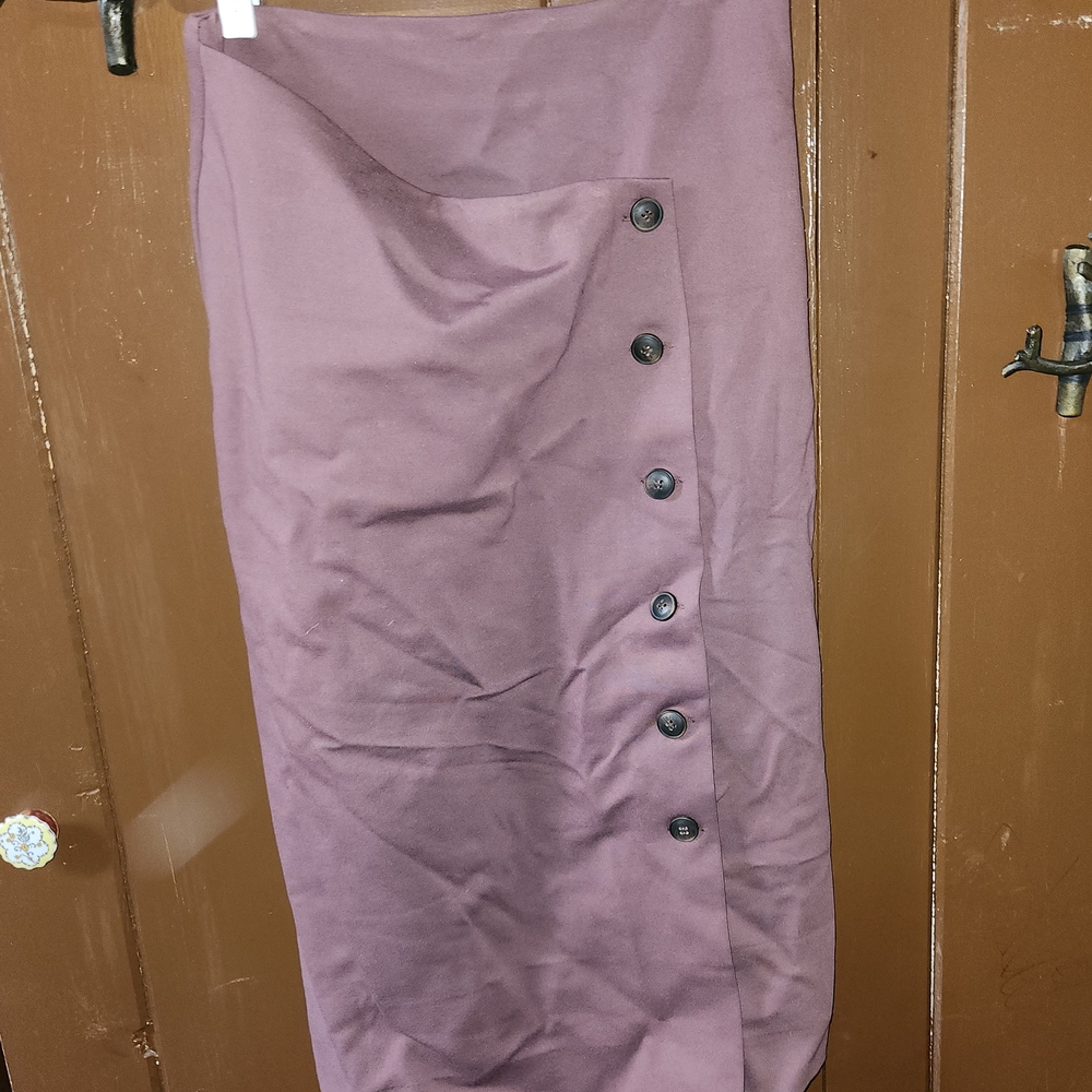 Bohme Mauve Buttoned Pencil Skirt